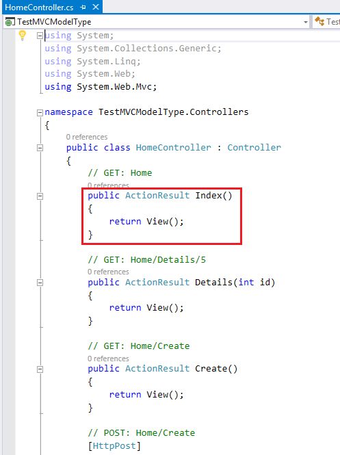 controller class for Index